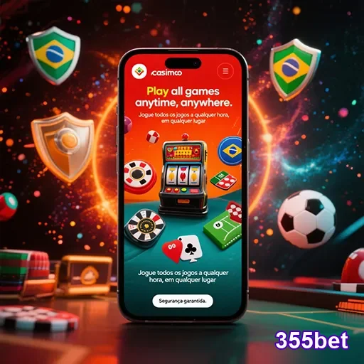 Tela do app 355bet exibindo opções de apostas e o logo do site 355bet